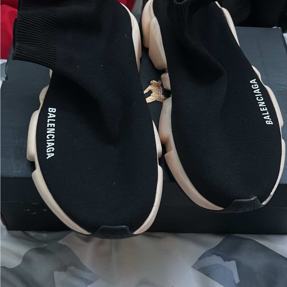 Balenciaga Black Knit Detail Sneakers